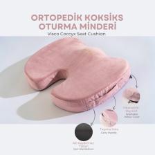 Visco Ortopedik, Kaydırmaz Tabanlı, Ofis, Araba, Koksiks Oturma Minderi, 45X34X7CM