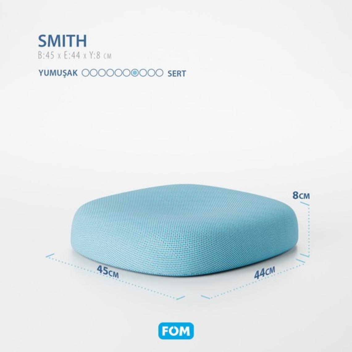 Fom Smith Visco Konforlu ve Rahatlatıcı Oturma Simidi Yastık, Ortopedik, 45 x 44 x 8, Açık Mavi