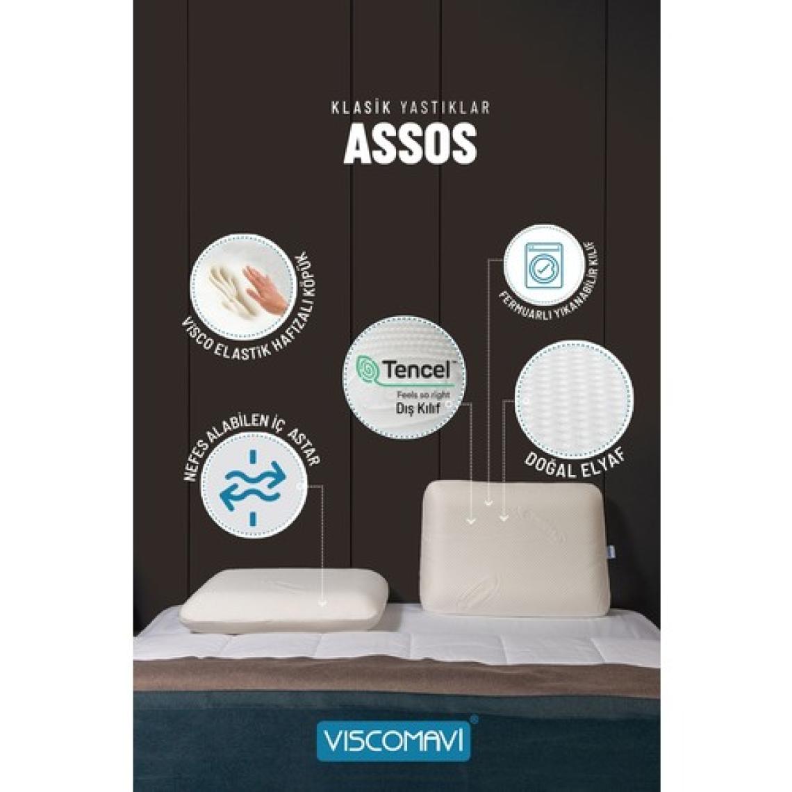 Viscomavi Assos Ortopedik Visco Yastık Klasik Hafızalı Visco Yastık