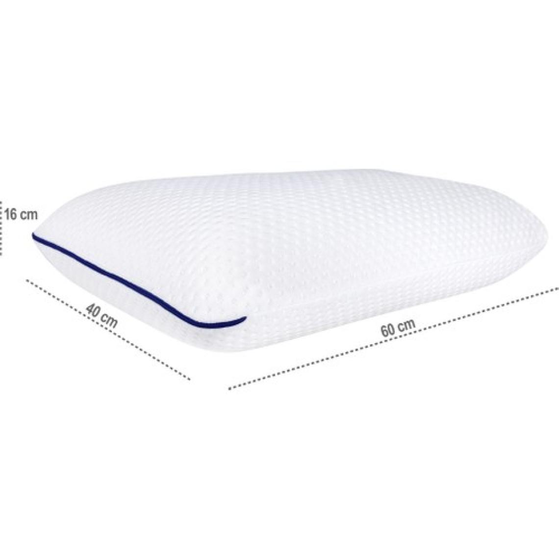 Viscotex Visco Hava Kanallı Klasik Yastık, High, 60X40X16CM. Beyaz-Lacivert