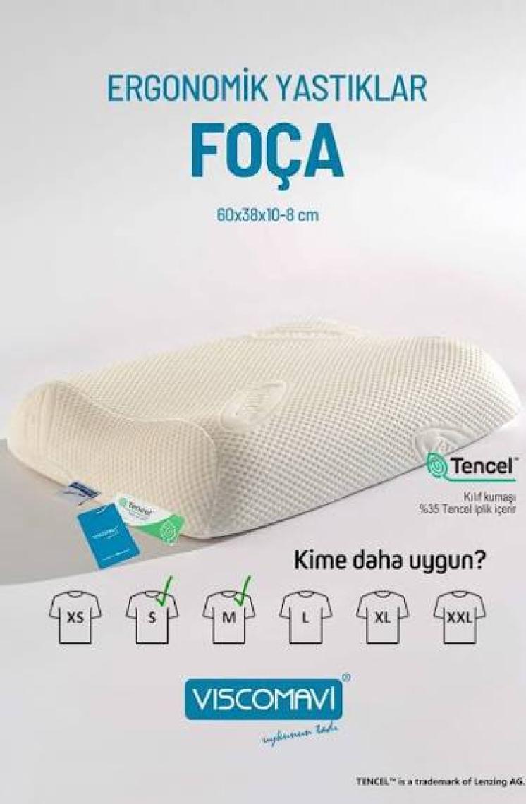 Viscomavi Foça Ortopedik Visco Yastık Ergonomik Hafızalı Visco Yastık