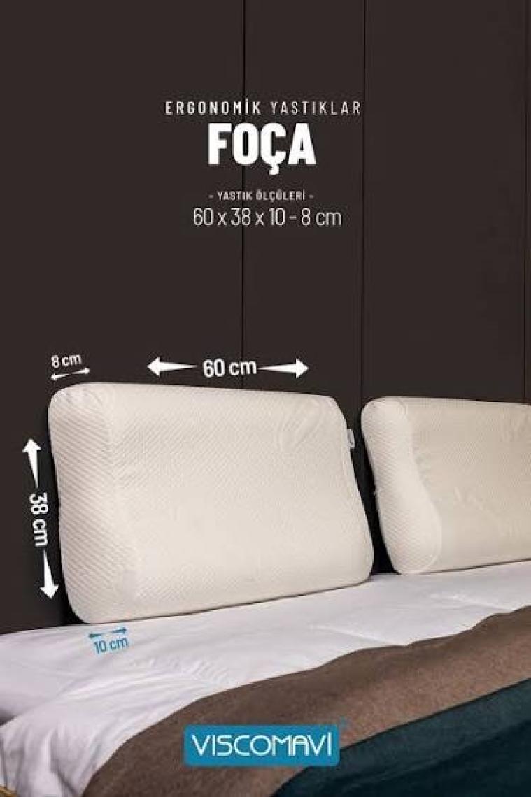 Viscomavi Foça Ortopedik Visco Yastık Ergonomik Hafızalı Visco Yastık