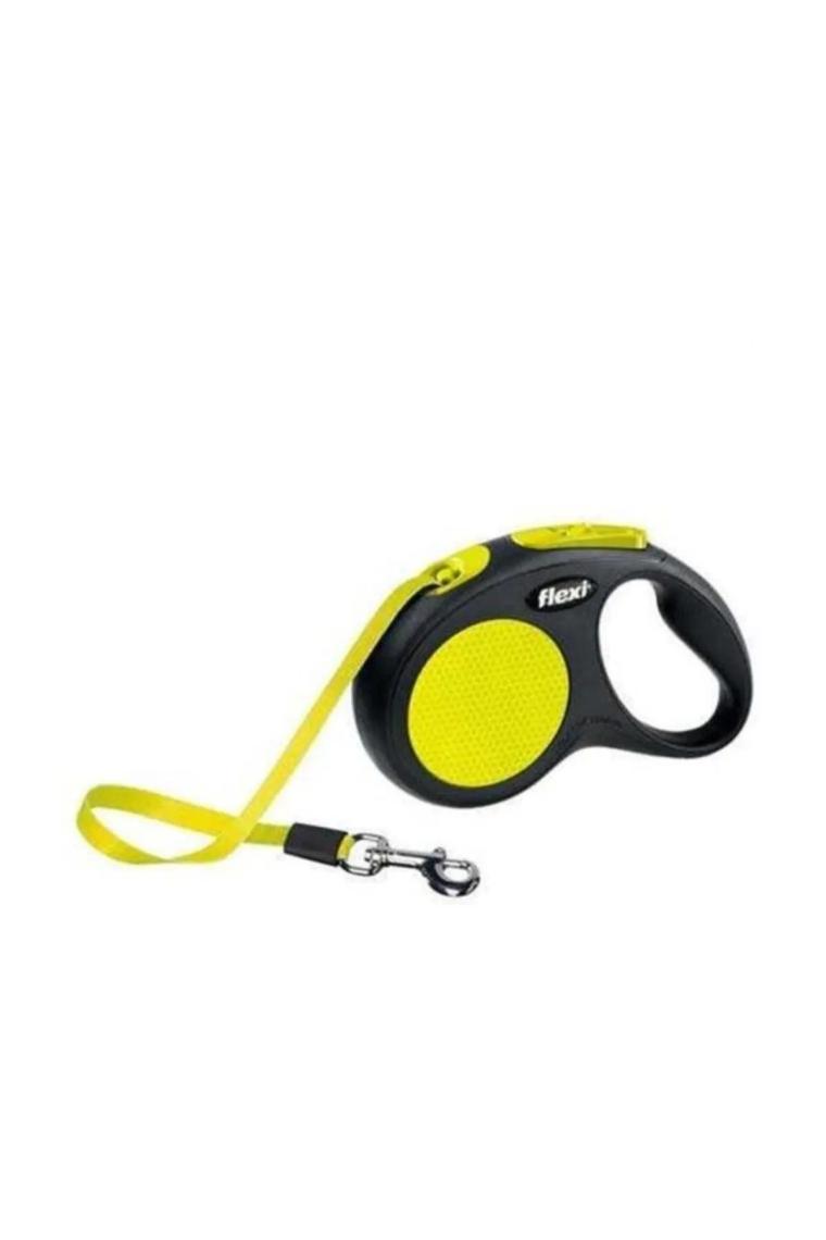 Flexi New Neon 5 m Large Şerit Sarı Otomatik Köpek Gezdirme Tasması