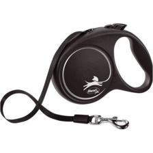 Flexi Black Desing Medium 5 m Şerit Siyah Otomatik Köpek Gezdirme Tasması