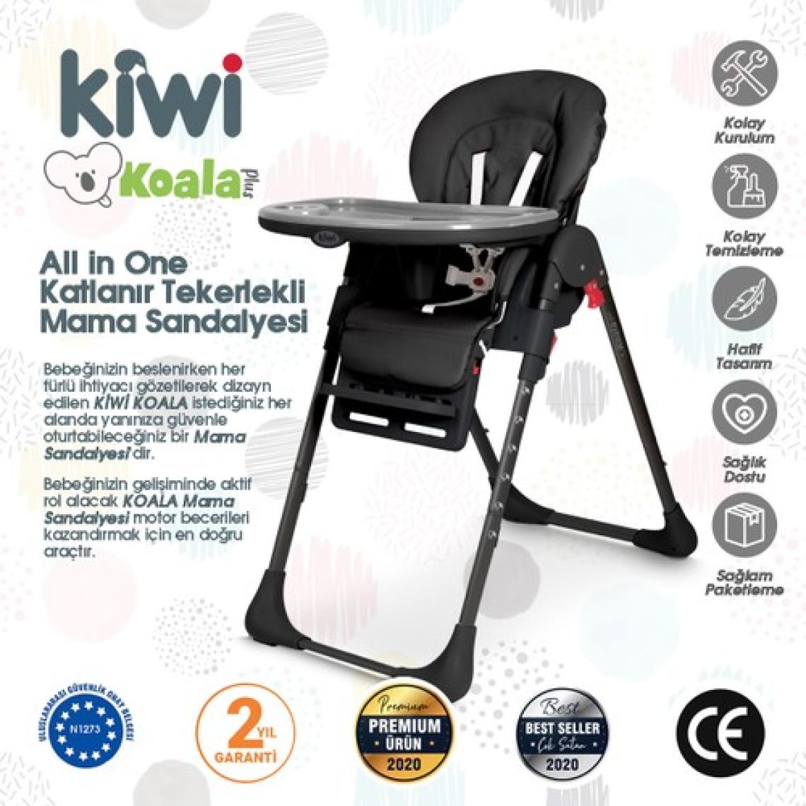 Kiwi Koala All In One Katlanır Tekerlekli Mama Sandalyesi