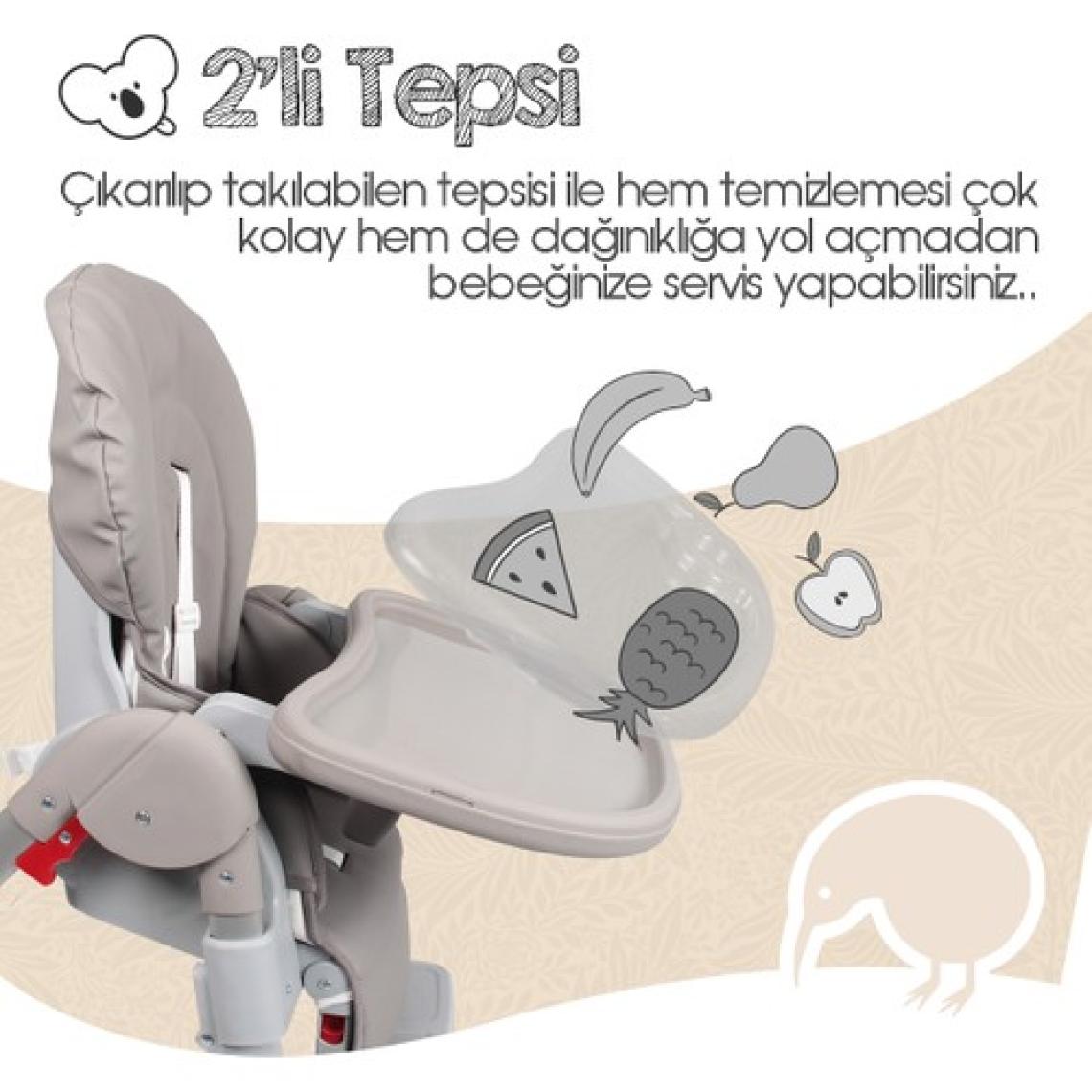 Kiwi Koala All In One Katlanır Tekerlekli Mama Sandalyesi