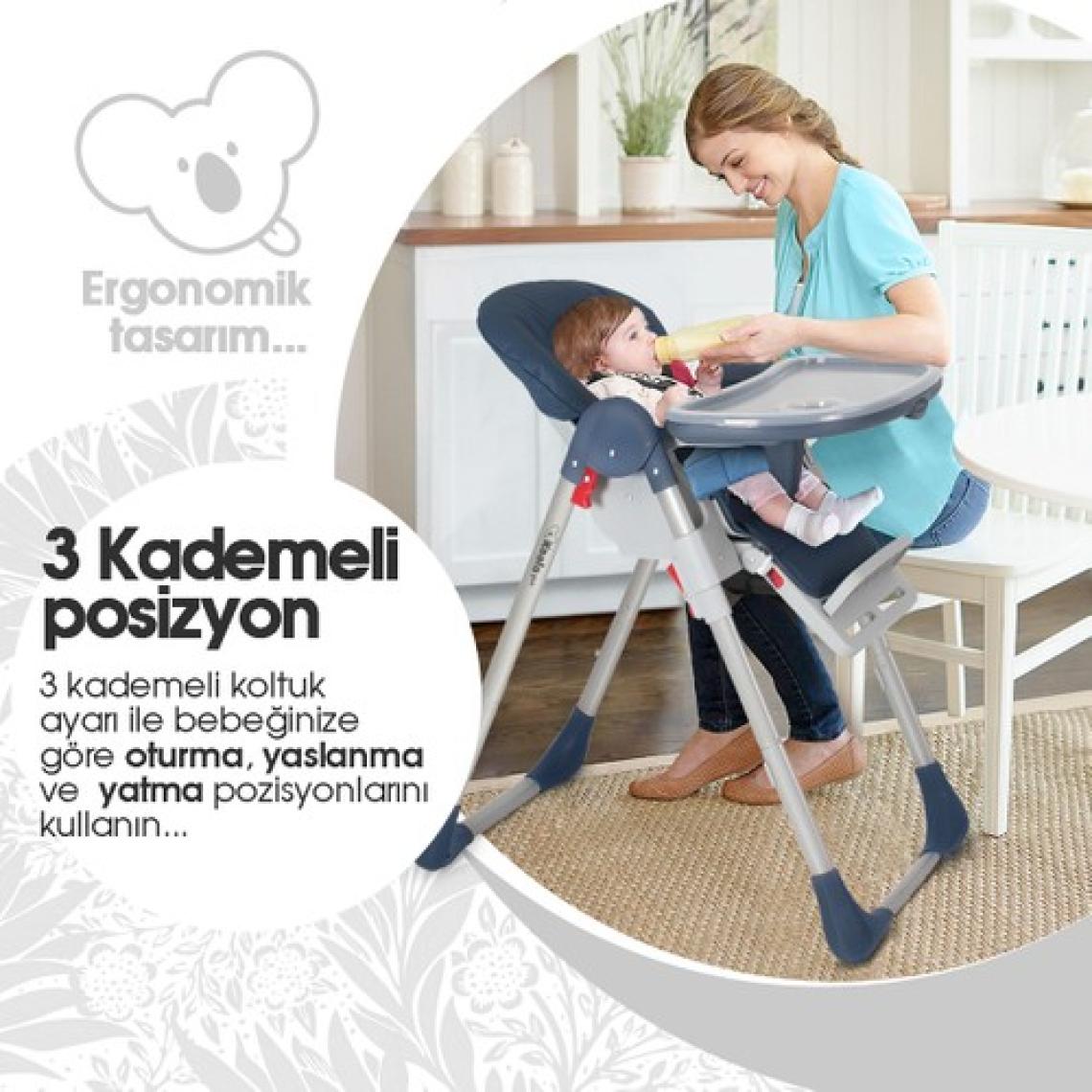Kiwi Koala All In One Katlanır Tekerlekli Mama Sandalyesi
