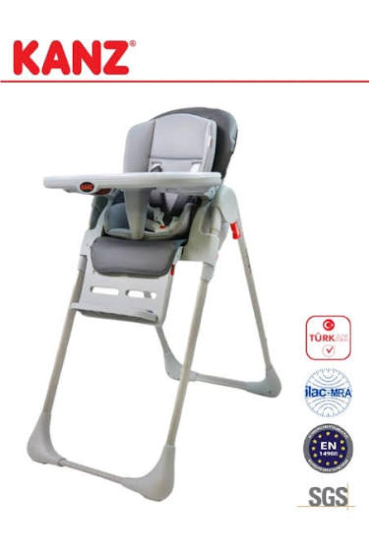Kanz Campo Mama Sandalyesi Portatif Katlanır Yükseklik Ayarlı Tekerlekli İç Pedli Dark Grey