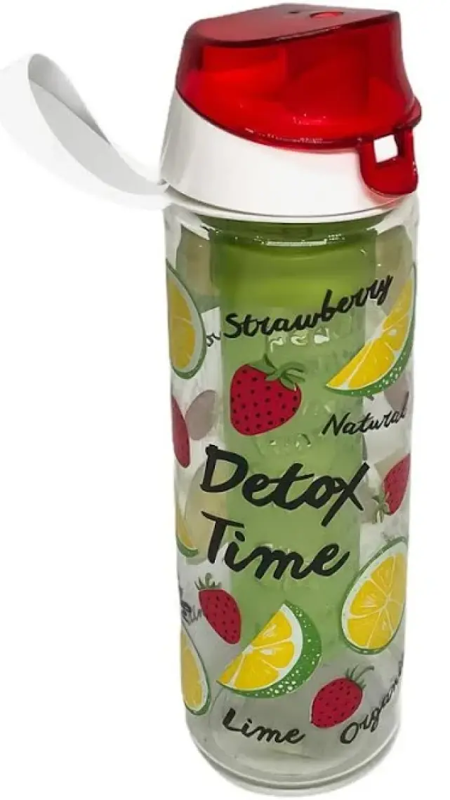 Herevin Tropic Çilek Baskılı İNfuserli Detox Matara - Como Kapak