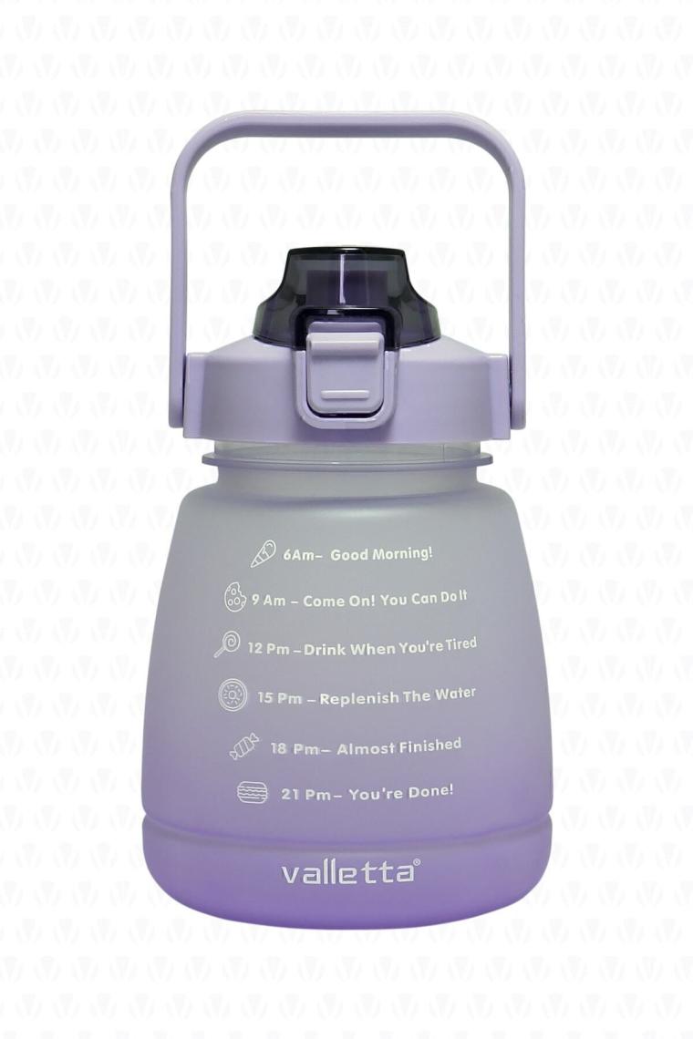 Lusca Bpa Içermez Motivasyonel Su Matarası 1,3 Lt Mor Su Matarası,su Şişesi,suluk