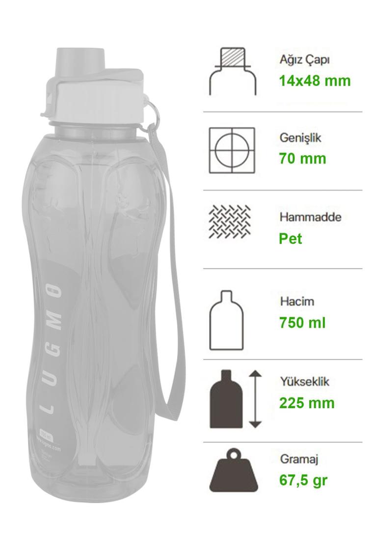 Lugmo Matara Suluk Kapaklı Okul Spor 750 ml Mavi