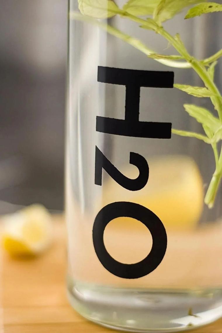 Molvea H2O Borosilikat Cam Matara Vakum Kapaklı 1 Litre Su Şişesi Suluk