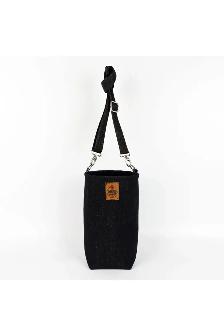 Woody Cord 2 Litrelik Matara Kılıfı Su Şişesi Taşıma Çantası Siyah Denim