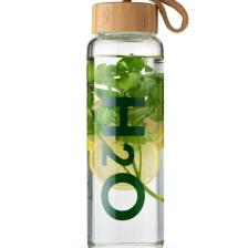 Tohana  H2O Bambu Kapaklı Cam Matara 800 ml