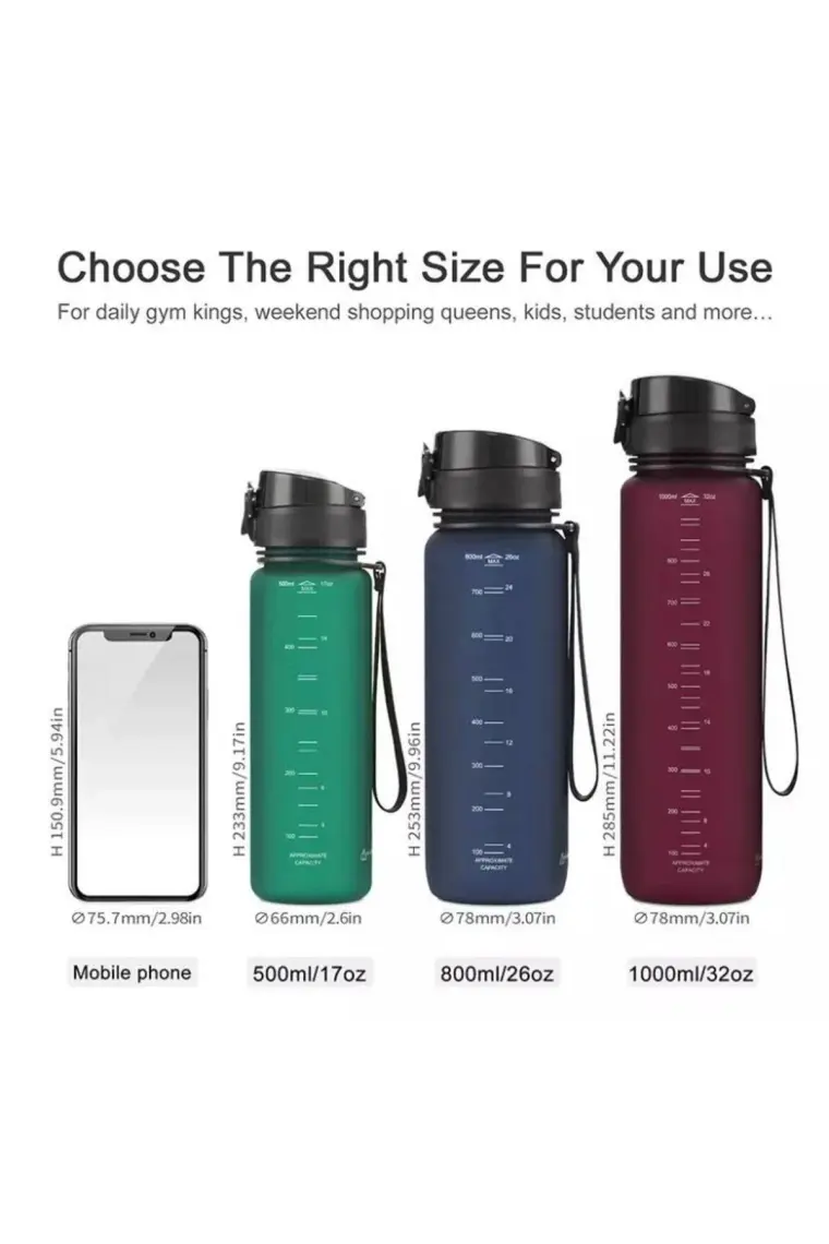 Uzspace Tritan Matara 1000 ml Lacivert 3038
