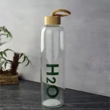 Tohana H2O Bambu Kapaklı Cam Matara 1000 ml