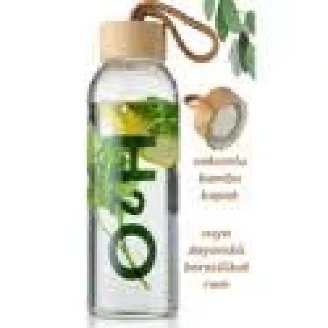 Tohana H2O Bambu Kapaklı Cam Matara 1000 ml