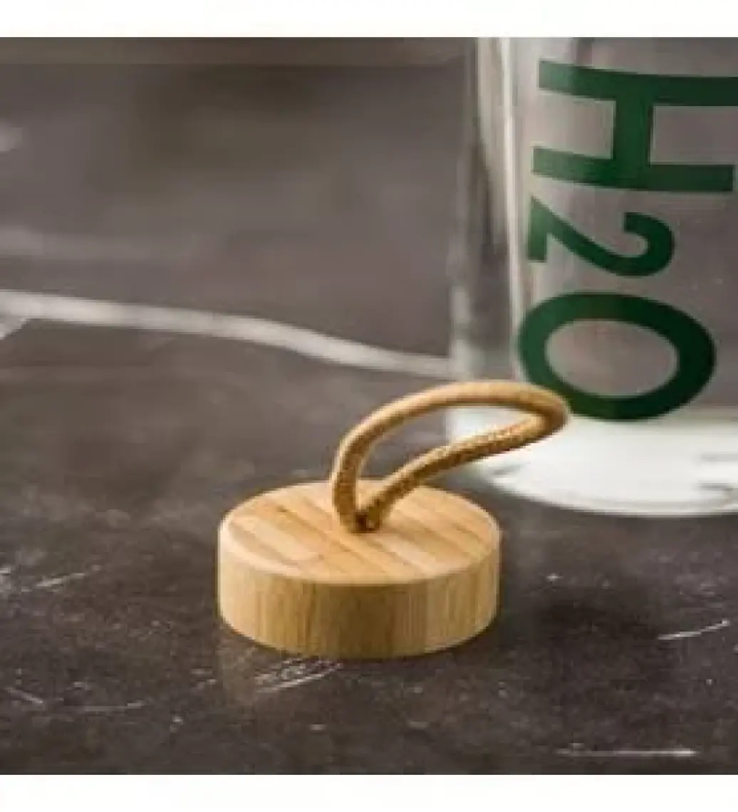 Tohana H2O Bambu Kapaklı Cam Matara 1000 ml