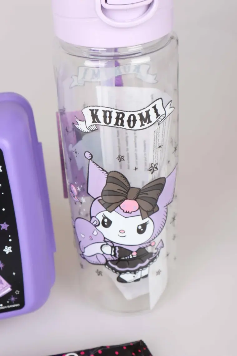 Kuromi Yeni Sezon Lisanslı Kuromı Trıtan Matara 700 ml ve 2 Katlı Beslenme Kabı Yemek Seti