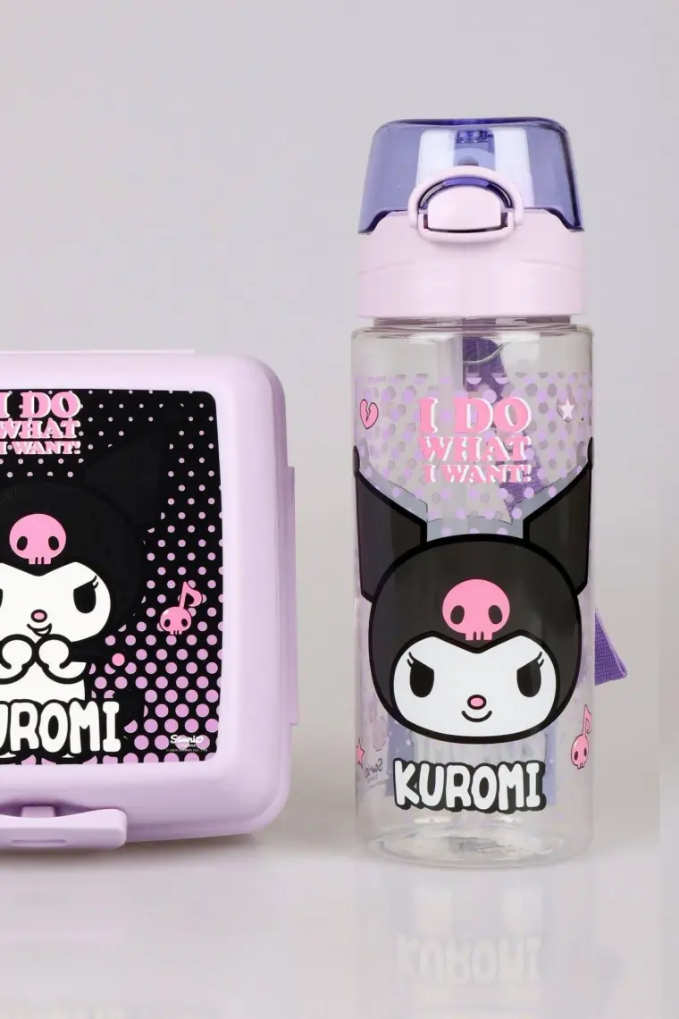Kuromi Yeni Sezon Lisanslı Kuromı Trıtan Matara 700 ml ve 2 Katlı Beslenme Kabı Yemek Seti