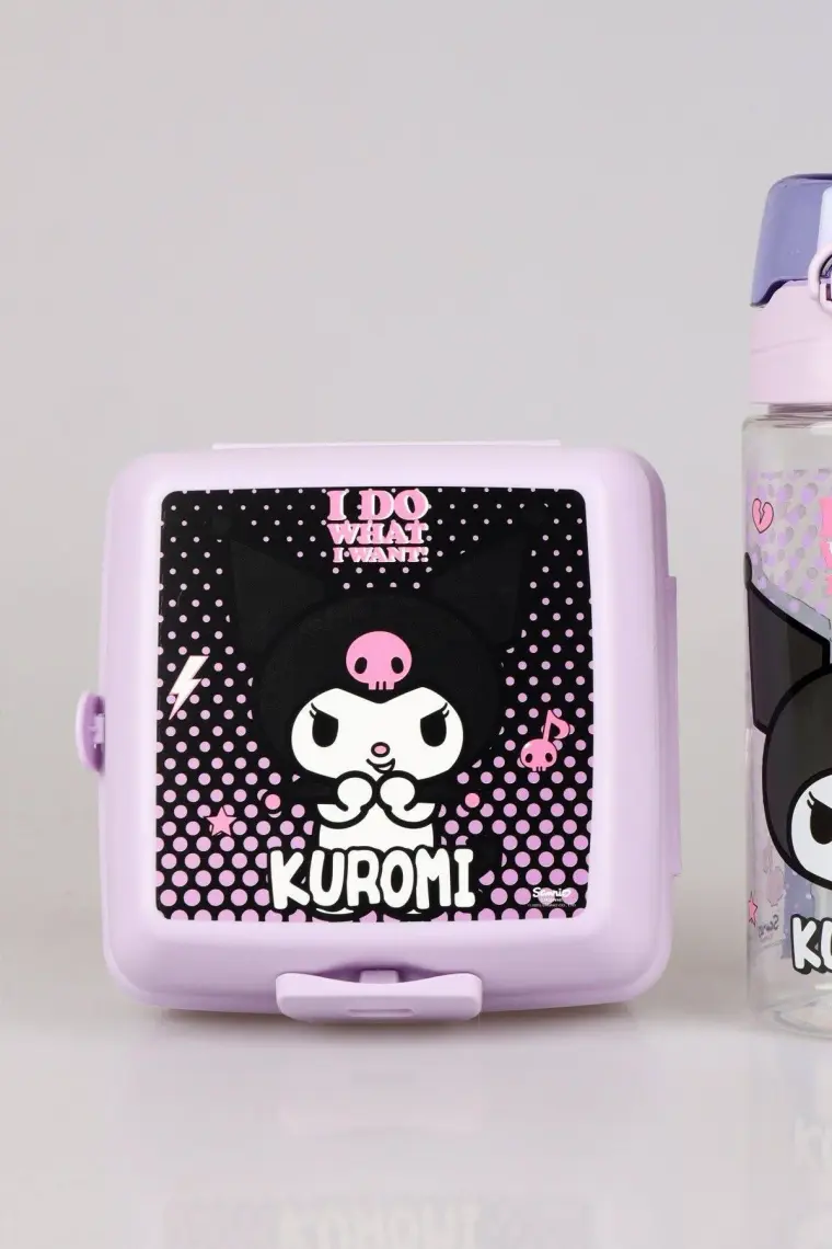 Kuromi Yeni Sezon Lisanslı Kuromı Trıtan Matara 700 ml ve 2 Katlı Beslenme Kabı Yemek Seti