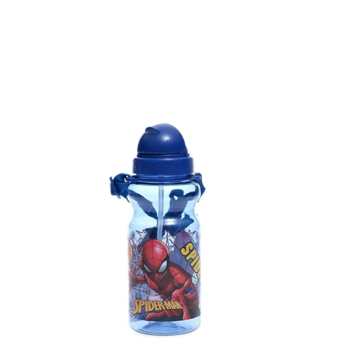 Marvel Spider-Man Şeffaf Matara Suluk Kapaklı Mavi