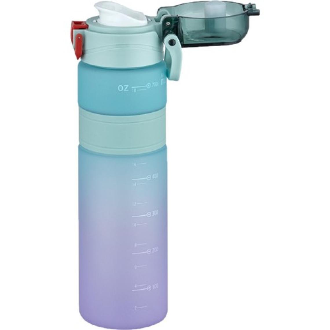 Vagonlife Çift Renk 800 ml Kaydırmaz Silikon Gövde Rahat Içim Pipetsiz Motivasyon Su Matarası