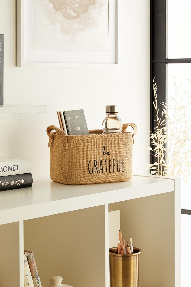 Jüt, Dolap Içi Çamaşır Çocuk Odası Oyuncak Düzenleyici Katlanır Saklama Sepeti Organizer 24x17x14
