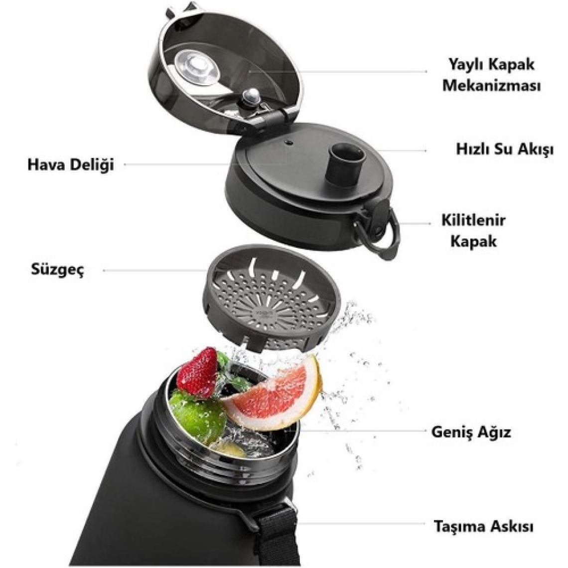 Uzspace Tritan Matara 800 ml Kırmızı 3053
