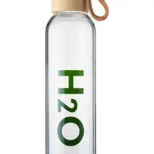 Tohana  H2O Bambu Kapaklı Cam Matara 800 ml
