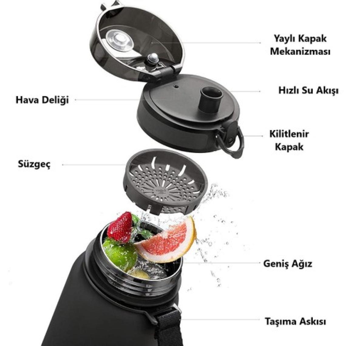 Uzspace 5029 Gri Tritan Matara 650 ml