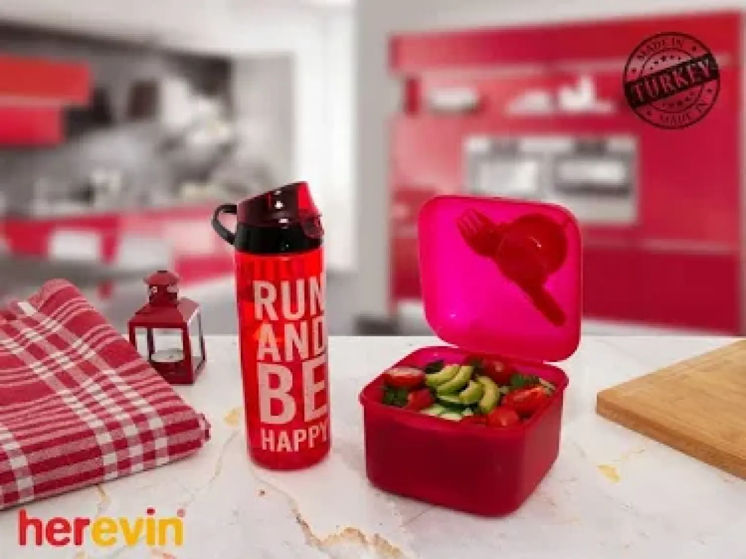Ecrou Be Happy Baskılı Desenli Matara 750 cc