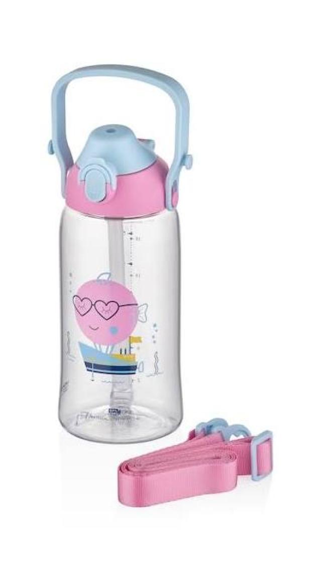 Uzspace Pipetli 500 ml Boyun Askılı Tritan Çocuk Su Matarası -Kutulu- FFUZ2201500