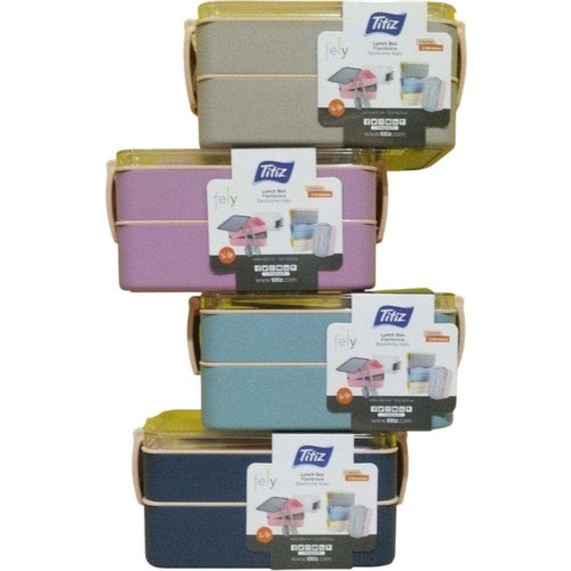 Titiz Plastik Titiz AP-9477 Fely Iki Bölmeli Beslenme Kabı Seti - Mavi