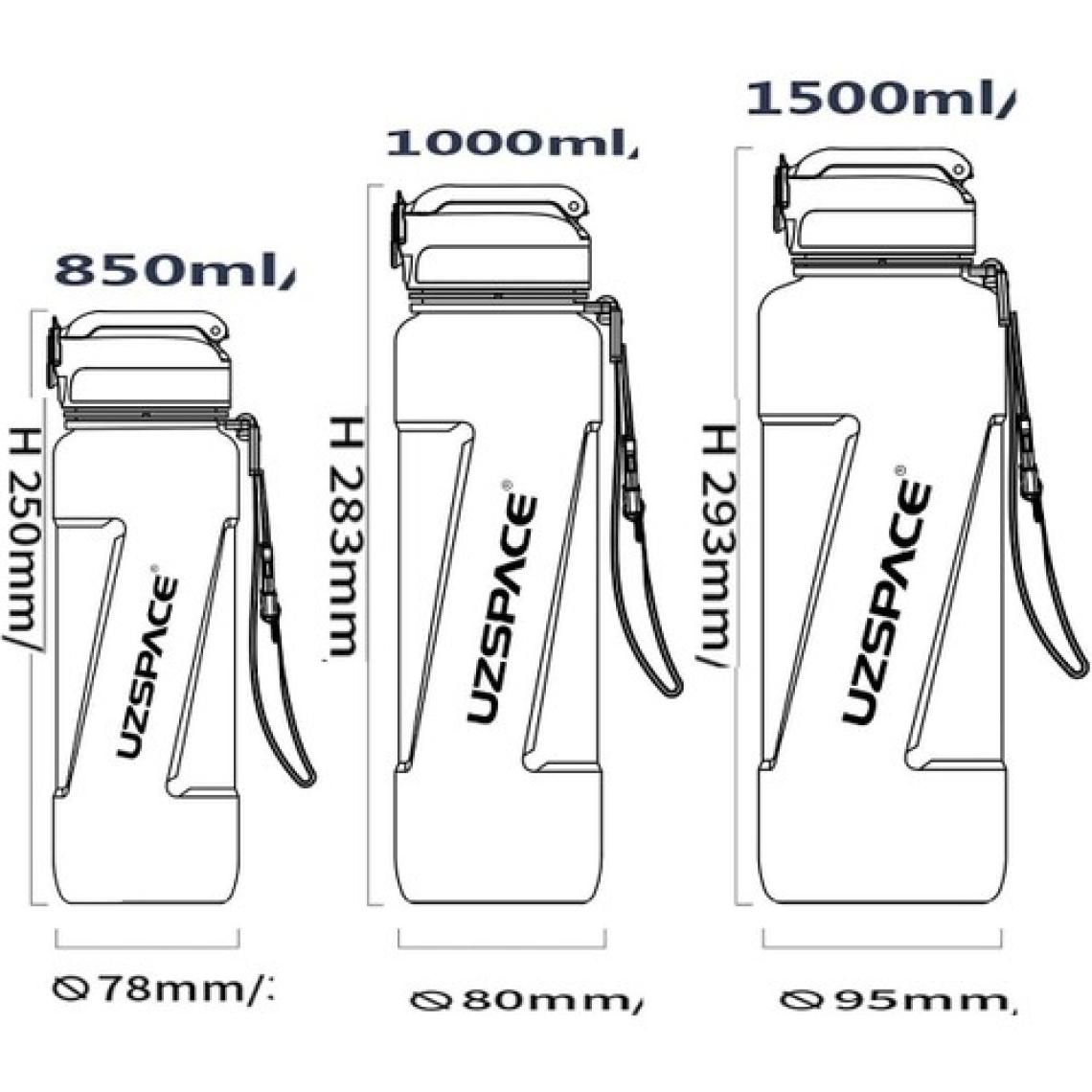 Uzspace Pipetli Mega Boy Tritan Su Matarası 1500 ml