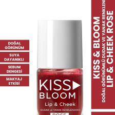 Kiss & Bloom Doğal Görünümlü Dudak ve Yanak Renklendirici Lip & Cheek Rose 11 ml