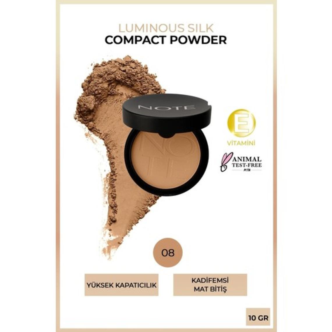 Note Luminous Silk Compact Powder 08 Sunny Pudra