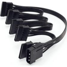 Alfais 4355 Molex IDE 4 Pin To 5 Port Sata Power HDD Güç Çoklayıcı Kablosu 60 cm