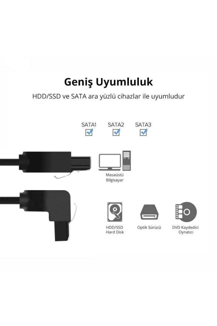 Ugreen 90 Derece Sata 3.0 Disk Kablosu 50 cm