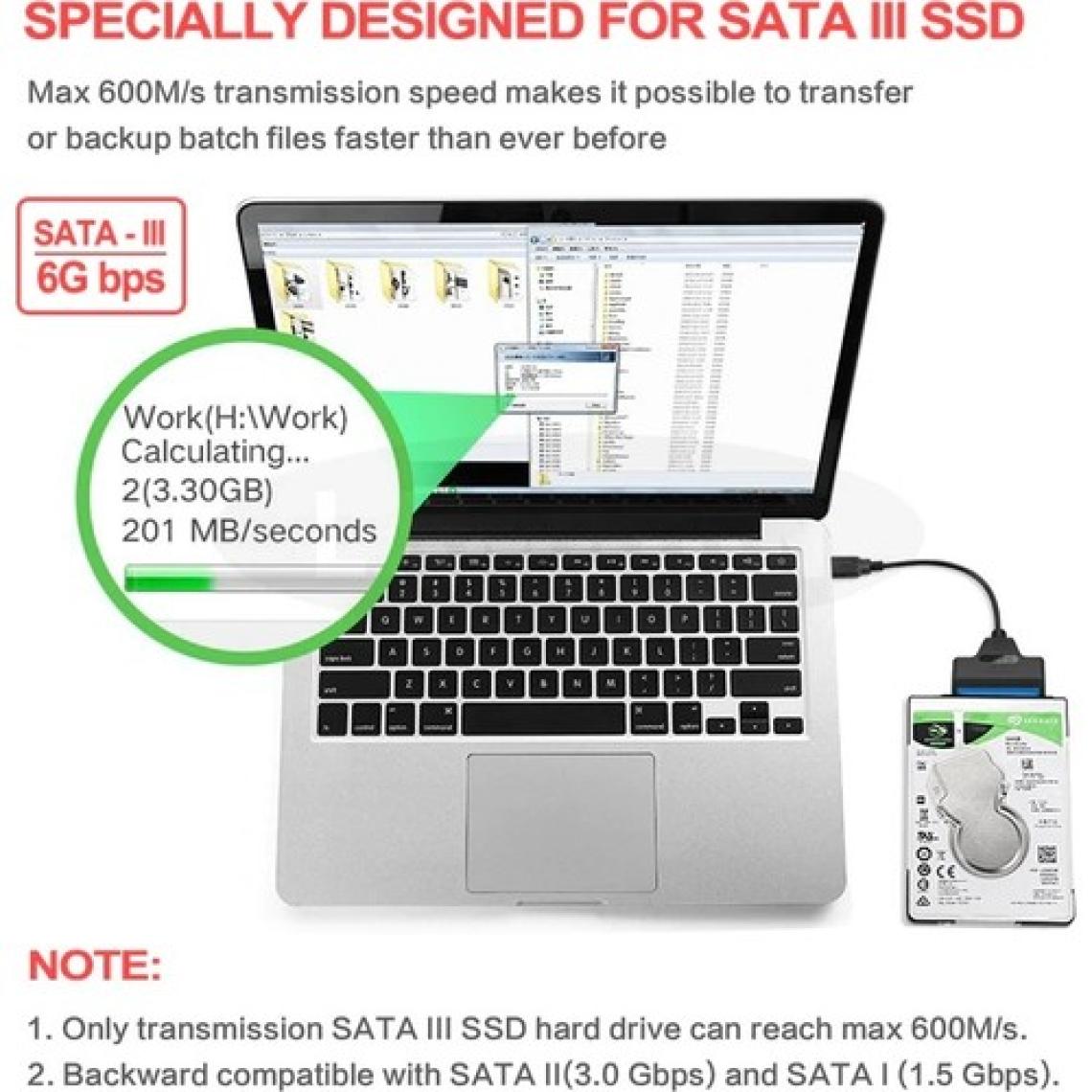 Alfais 4706 USB 3.0 Yüksek Hızlı 2.5 Inç Sata SSD ve HDD Harddisk Kablosu 50CM