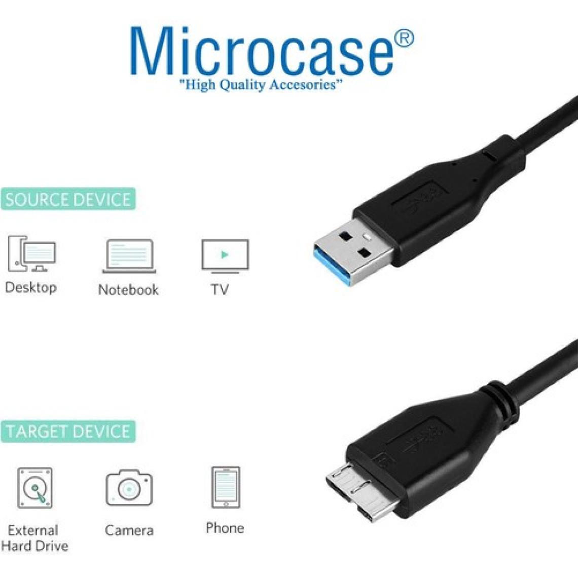 Microcase USB 3.0 Harici HDD Hard Disk Kablosu 1 M - Siyah AL2826