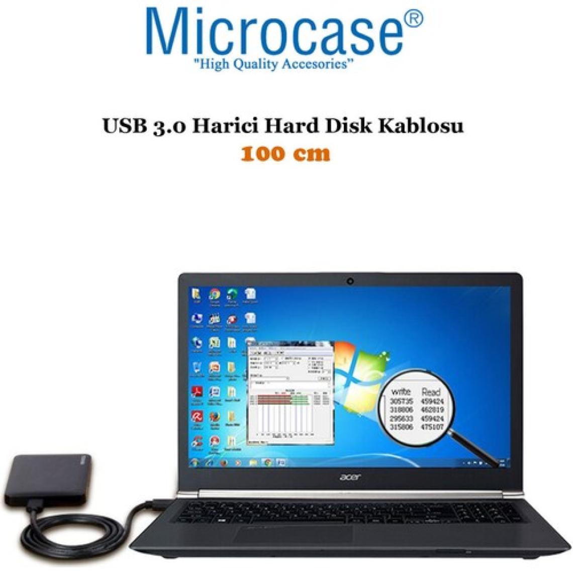 Microcase USB 3.0 Harici HDD Hard Disk Kablosu 1 M - Siyah AL2826