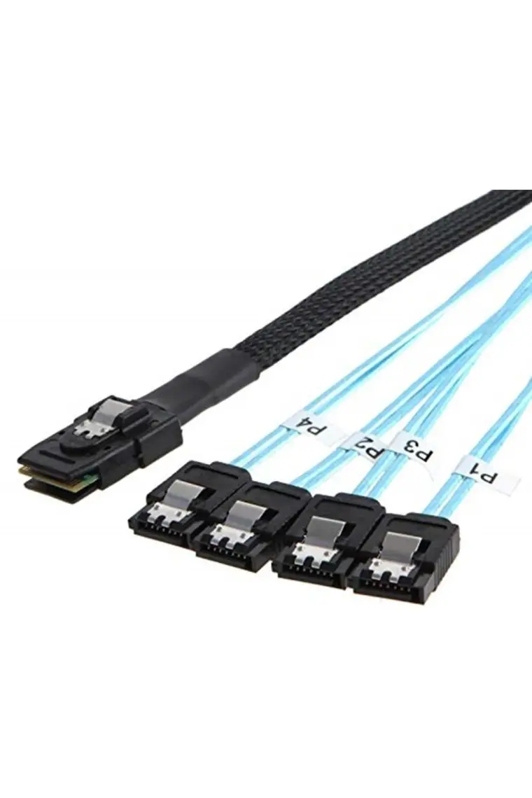 Alfais 4352 Mini Sas SFF-8087 36 Pin To 4 Port Sata 7p Çevirici Çoklayıcı Kablo