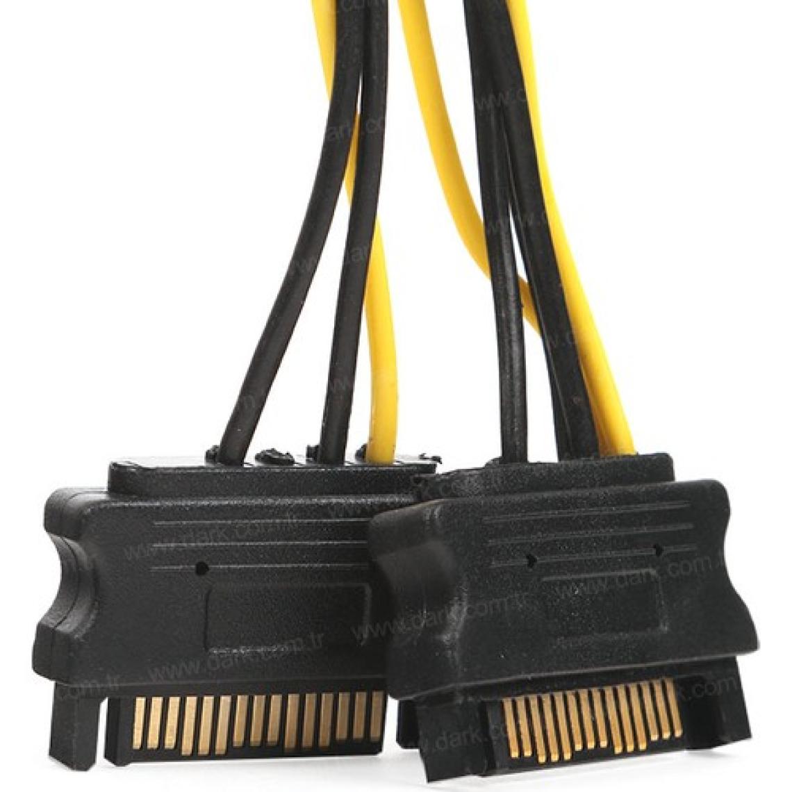 Dark 2xSata / 6+2Pin PCI-E Dönüştürücü Güç Kablosu (DK-CB-P203)