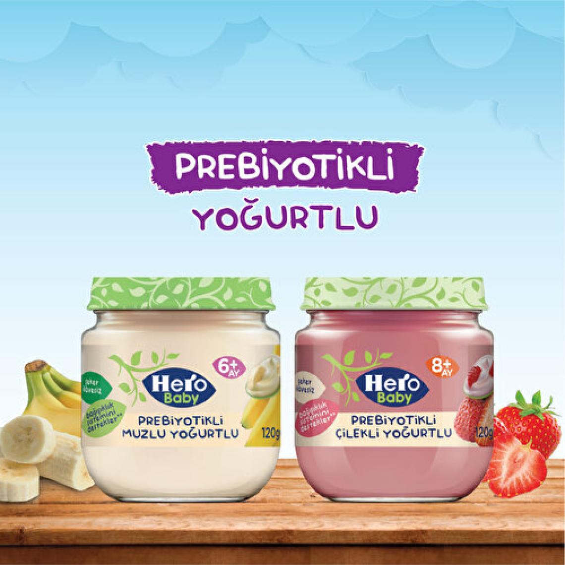 Hero Baby Prebiyotikli Muzlu Yoğurtlu Kavanoz Mama 120g