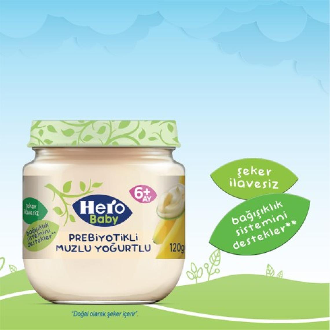 Hero Baby Prebiyotikli Muzlu Yoğurtlu Kavanoz Mama 120g