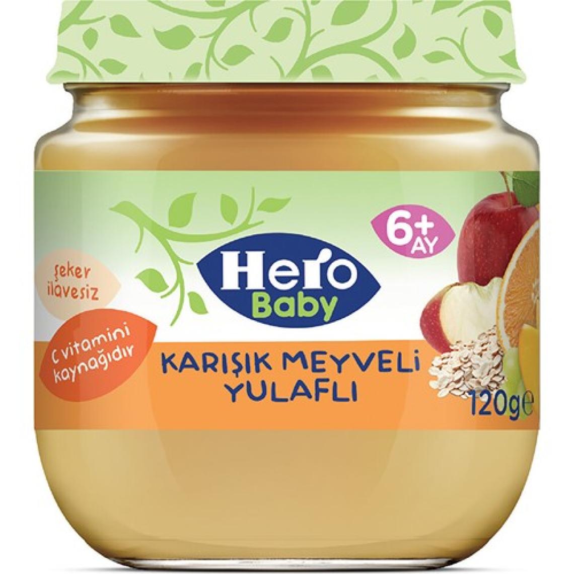 Hero Baby Karışık Meyveli Yulaflı Kavanoz Mama 120 gr
