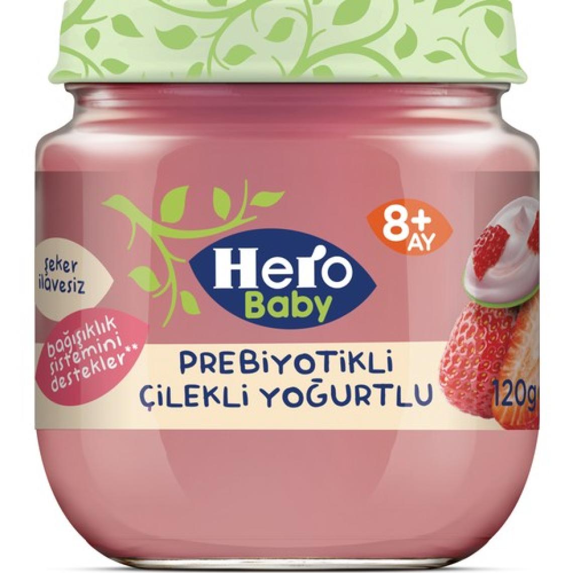 Hero Baby Prebiyotikli Çilekli Yoğurtlu Kavanoz Mama 120g
