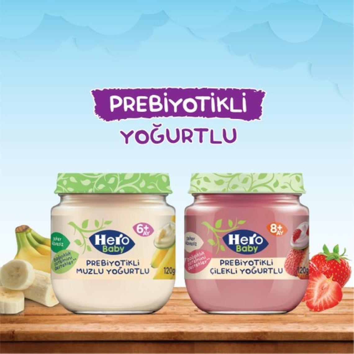 Hero Baby Prebiyotikli Çilekli Yoğurtlu Kavanoz Mama 120g