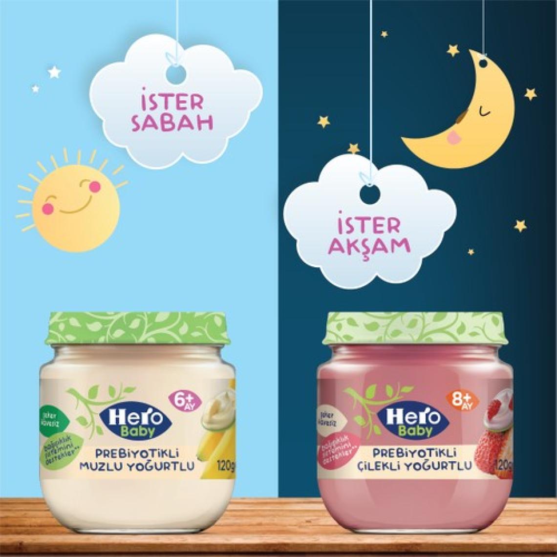 Hero Baby Prebiyotikli Çilekli Yoğurtlu Kavanoz Mama 120g